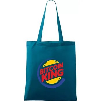 Bitcoin King - Taška bavlněná - 42 x 38 cm ( Petrolejová )
