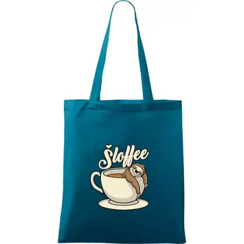 Šloffee - káva - Taška bavlněná - 42 x 38 cm ( Petrolejová )