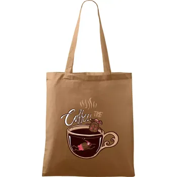 Nákupní taška Coffee time bath (Pecka design) - Taška bavlněná - 42 x 38 cm ( Cappuccino )