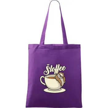 Šloffee - káva - Taška bavlněná - 42 x 38 cm ( Fialová )