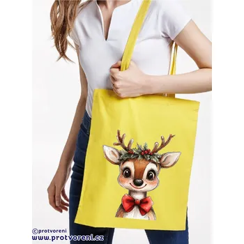 Taška s potiskem Textilní taška, Sobík, 41x37cm, mix barev, 1 ks Vyberte si barvu ZDE:: žlutá