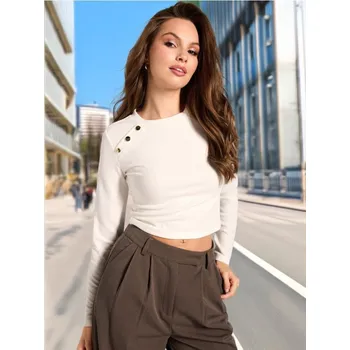 Oblečení a móda Sinsay - Halenka s&nbsp;dlouhými rukávy - krémová - 587BE-01X - 587BE-01X-L