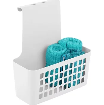 Závěsný plastový košík na dvířka, bílý 23,5 × 10 × 24 cm