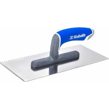 Zednické hladítko Hladítko nerez, zub 3 x 3 mm, 125 x 270 mm, gumová rukojeť, KUBALA