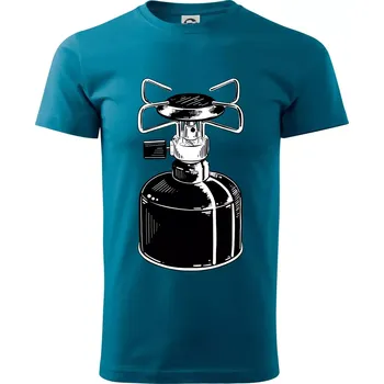 Kempingový vařič - Klasické pánské triko vyšší gramáže - XS ( Petrolejová )
