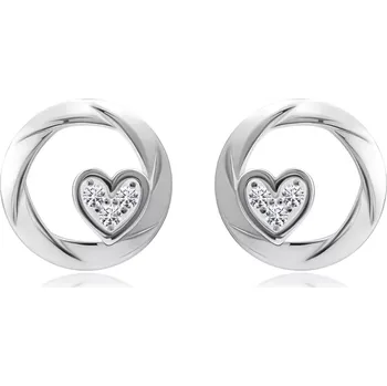 Náušnice Stříbrné 925 náušnice - obruč se zářezy, zirkonové srdce, puzzle