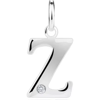 Přívěsek Diamantový přívěsek ze stříbra 925 - velké písmeno Z, kulatý briliant