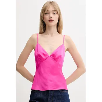 Dámská halenka Hedvábná halenka FROM FUTURE WTO02543 růžová 42X, vel. XL