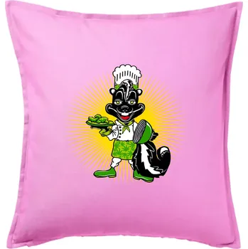 Polštář Skunk kuchař (Pecka design) - Polštář 50x50 - 50x50 - Pouze potah ( Růžová )