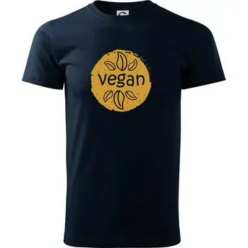 Pánské tričko Vegan hnědá kruh - Triko extra velké (5-8XL) - 8XL ( Námořní modrá (velmi tmavá - téměř černá) )