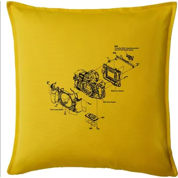 Polštář Nákres Digitální fotoaparát - Polštář 50x50 - 50x50 - Pouze potah ( Žlutá )