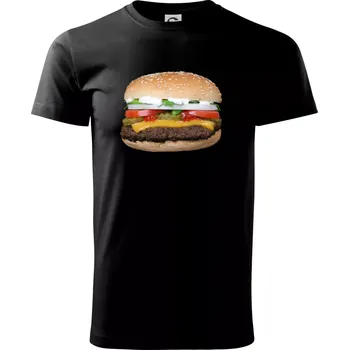 Hamburger foto - Triko extra velké (5-8XL) - 7XL ( Černá )