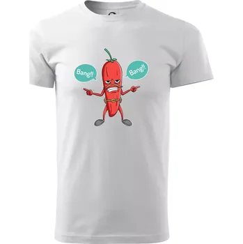 Pánské tričko Chilli bang bang - Triko extra velké (5-8XL) - 7XL ( Bílá )