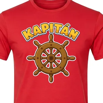 Pánské tričko Námořnické tričko Kapitán - velikost 146, Barva Červená