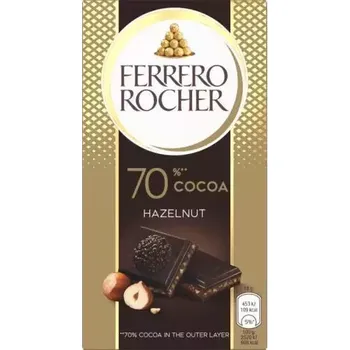 Čokoláda Ferrero Rocher hořká čokoláda 70 s lískovými ořechy 90 g