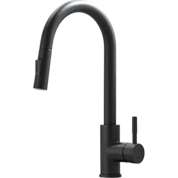 Umyvadlová baterie G1/2 z nerezové oceli Dva režimy průtoku Teplá a studená voda Koupelnový a kuchyňský kohoutek Moderní design černá