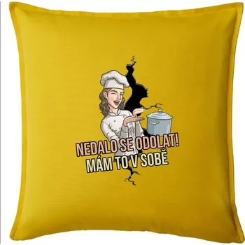 Polštář Nedalo se odolat, mám to v sobě kuchařka - Polštář 50x50 - 50x50 - Pouze potah ( Žlutá )