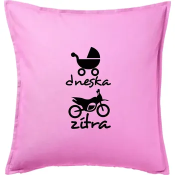 Polštář Dnes zítra cross - Polštář 50x50 - 50x50 - Pouze potah ( Růžová )