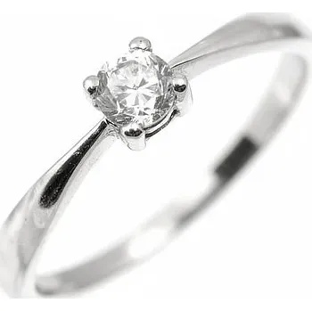 Prsten ŠPERKY-NM, Zlatý zásnubní prsten v bílém zlatě 1242 Barva zlata: růžová, Velikost prstenu: 53