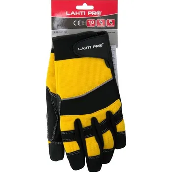 Pracovní rukavice Rukavice mechanické L280810P, černo-žluté, vel.10, LAHTI PRO