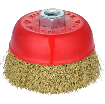 Drátěný kartáč Kartáč hrnkový vlnitý, mosazný, 100 mm, M14, ENPRO