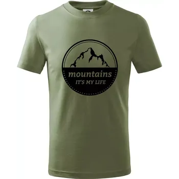 Mountains it's my life - Tričko dětské bavlněné - 98 cm / 2 roky ( Khaki )