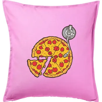 Polštář Pizza DJ - Polštář 50x50 - 50x50 - Pouze potah ( Růžová )