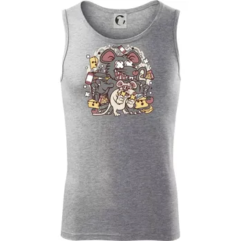 Myší restaurant - Tílko pánské Core - S ( Tmavě šedý melír )