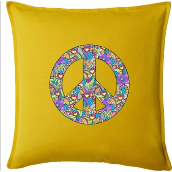 Polštář Peace symbol mandela - Polštář 50x50 - 50x50 - Pouze potah ( Žlutá )
