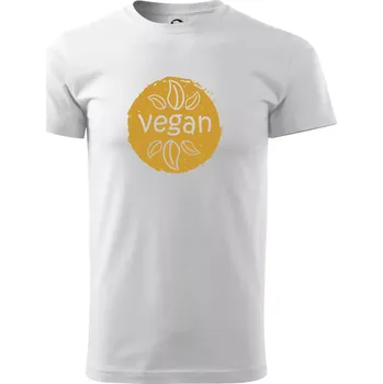 Pánské tričko Vegan hnědá kruh - Triko extra velké (5-8XL) - 5XL ( Bílá )