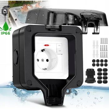 Elektrická zásuvka GNIAZDKO ZEWNĘTRZNE ZAHRADNÍ VODĚODOLNÁ + PŘÍSLUŠENSTVÍ 230V IP66 1NÁSOBNÉ