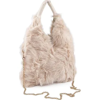 Kabelka Kožešinová kabelka, barva 12 béžová světlá