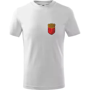 Chlapecké tričko Hranolky v kapse - Tričko dětské bavlněné - 98 cm / 2 roky ( Bílá )