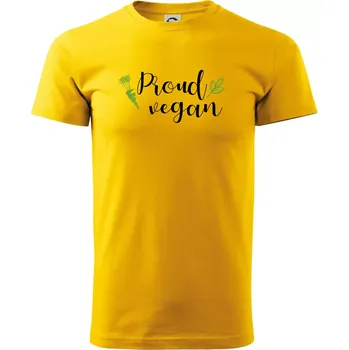 Pánské tričko Proud vegan - Triko extra velké (5-8XL) - 7XL ( Žlutá )