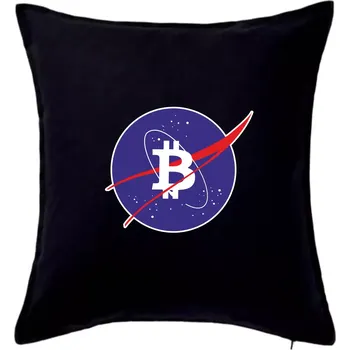 Polštář Bitcoin jiný vesmír - Polštář 50x50 - 50x50 - Pouze potah ( Černá )