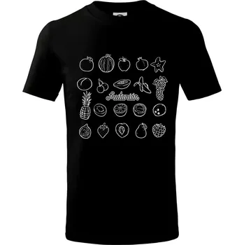 Chlapecké tričko Frutarián ovoce ve čtverci - Tričko dětské bavlněné - 122 cm/6 let ( Černá )