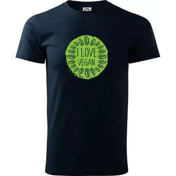 I love vegan v kruhu - Triko extra velké (5-8XL) - 8XL ( Námořní modrá (velmi tmavá - téměř černá) )