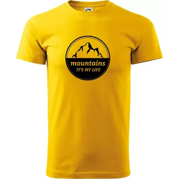 Pánské tričko Mountains it's my life - Triko extra velké (5-8XL) - 7XL ( Žlutá )