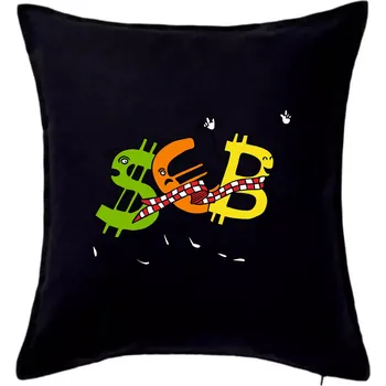 Polštář Bitcoin (Pecka design) - Polštář 50x50 - 50x50 - Pouze potah ( Černá )