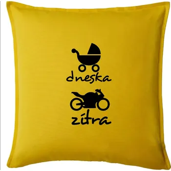 Polštář Dnes zítra silnice - Polštář 50x50 - 50x50 - Včetně výplně ( Žlutá )