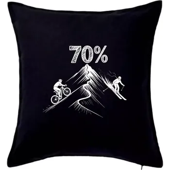Polštář Narozeniny cyklista a lyžař 70 - Polštář 50x50 - 50x50 - Pouze potah ( Černá )