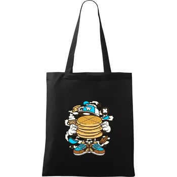 Nákupní taška Waflák - Taška bavlněná - 42 x 38 cm ( Černá )