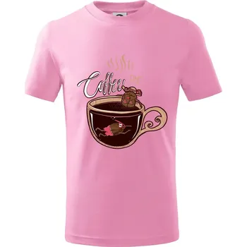 Coffee time bath (Pecka design) - Tričko dětské bavlněné - 146 cm/10 let ( Růžová )