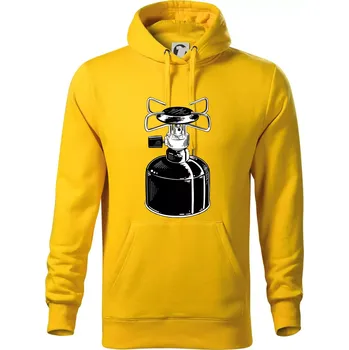 Pánská mikina Kempingový vařič - Mikina pánská Cape s kapucí - S ( Žlutá )