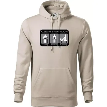 Pánská mikina Czech triathlon (Hana-creative) - Mikina pánská Cape s kapucí - 5XL ( Ledově šedá )