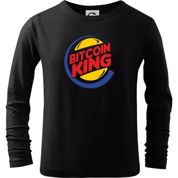 Chlapecké tričko Bitcoin King - Triko dětské Long Sleeve - 158 cm/12 let ( Černá )