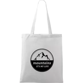 Mountains it's my life - Taška bavlněná - 42 x 38 cm ( Bílá )