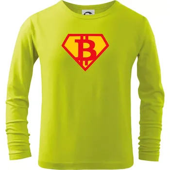 Chlapecké oblečení SuperBitcoin - Triko dětské Long Sleeve - 158 cm/12 let ( Limetková )