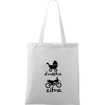 Dnes zítra cross - Taška bavlněná - 42 x 38 cm ( Bílá )