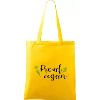 Proud vegan - Taška bavlněná - 42 x 38 cm ( Žlutá )